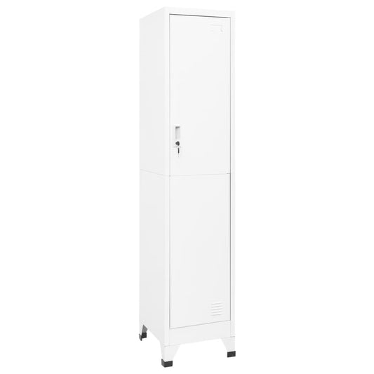 Locker Cabinet White 15"x17.7"x70.9" Steel