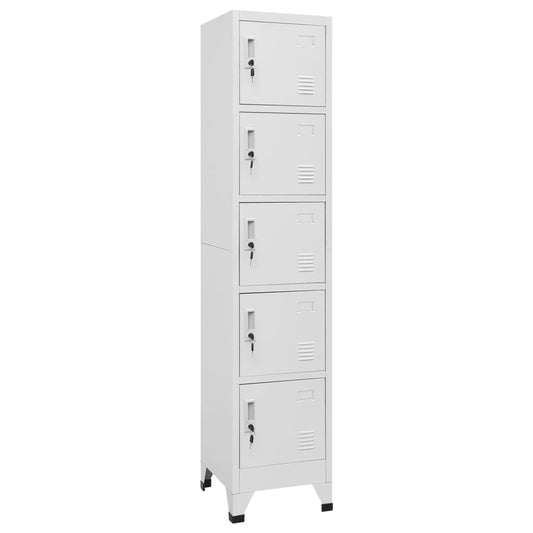 Locker Cabinet Light Gray 15"x15.7"x70.9" Steel