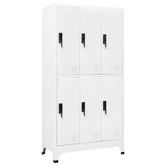 Locker Cabinet White 35.4"x17.7"x70.9" Steel