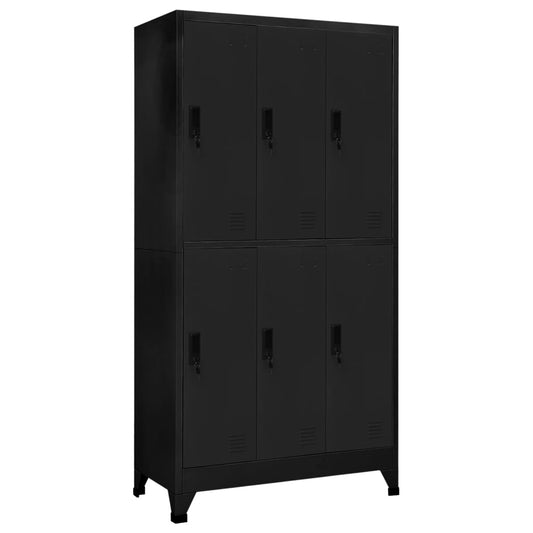 Locker Cabinet Black 35.4"x17.7"x70.9" Steel