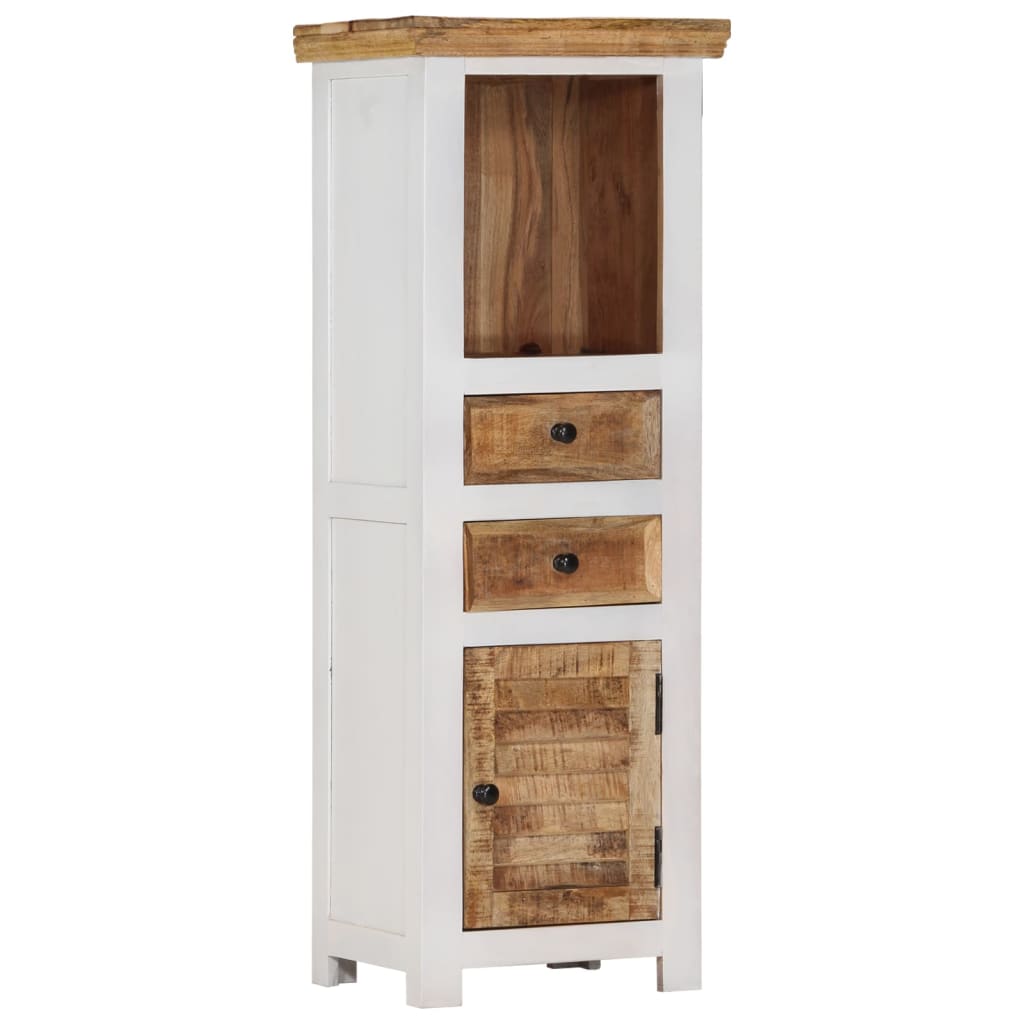 Highboard Brown&White 15.7"x11.8"x43.3" Solid Wood Mango and Acacia