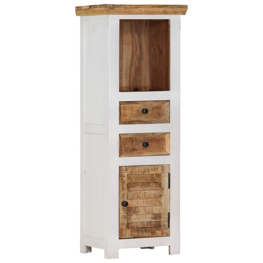 Highboard Brown&White 15.7"x11.8"x43.3" Solid Wood Mango and Acacia