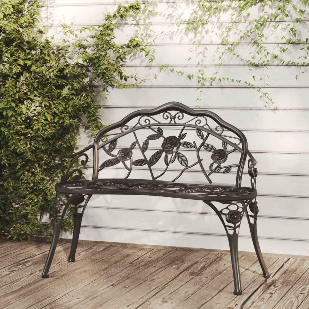 Patio Bench 39.4" Cast Aluminum Black