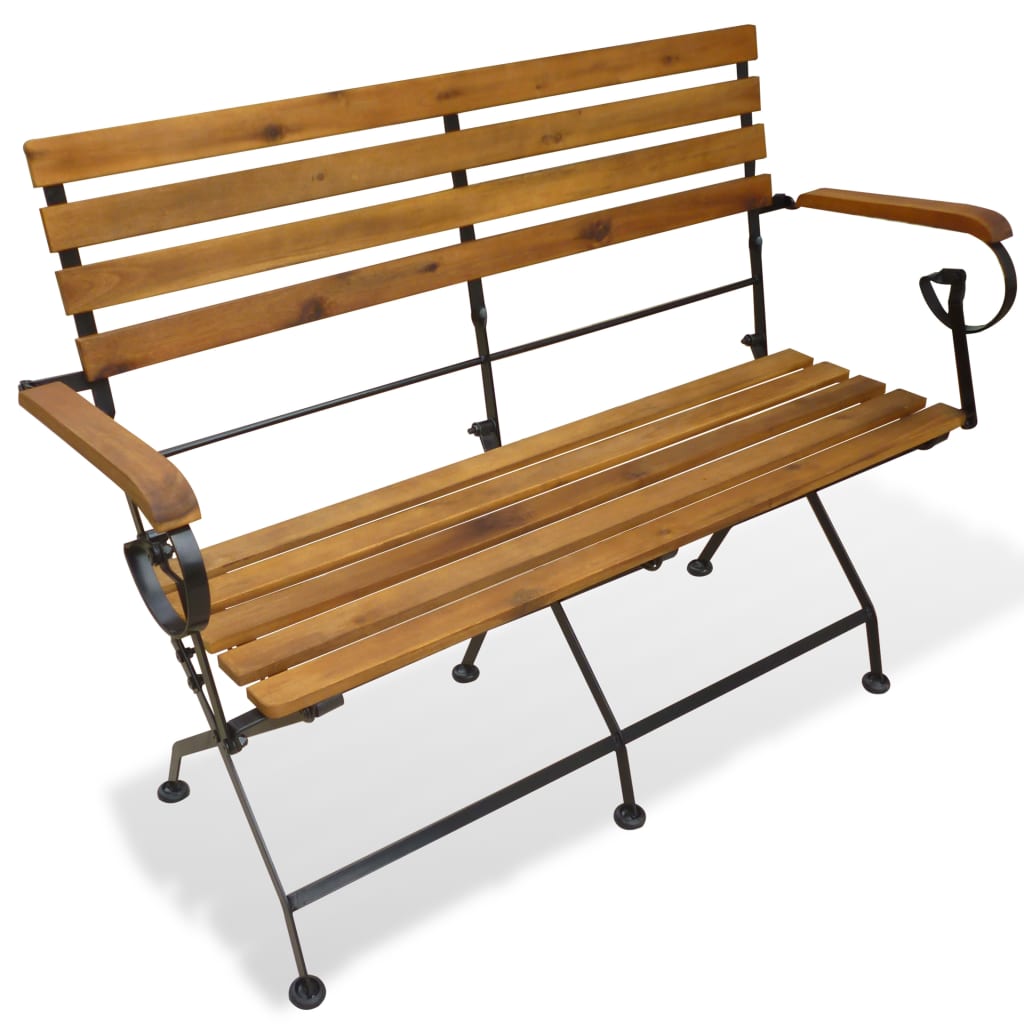 Folding Patio Bench 44.1" Solid Wood Acacia