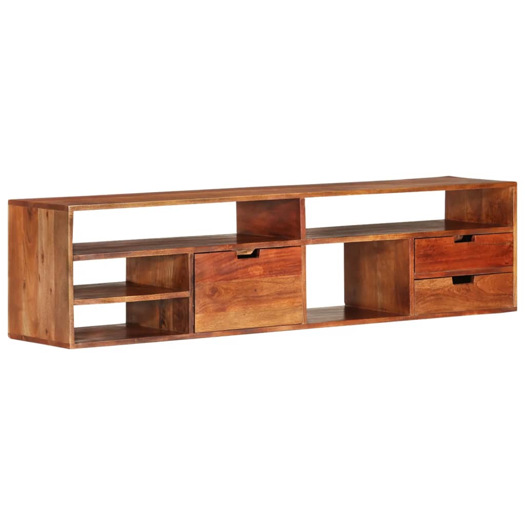 TV Cabinet 55.1"x11.8"x13.8" Solid Acacia Wood