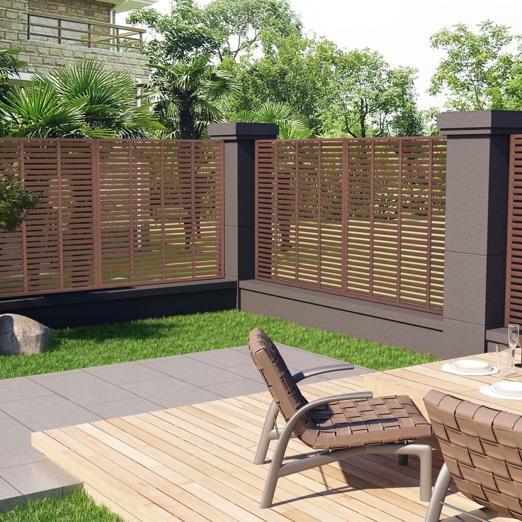 Louver Fence WPC 70.9"x70.9" Brown