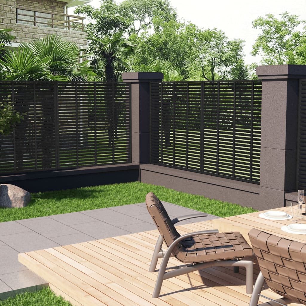 Louver Fence WPC 70.9"x70.9" Black