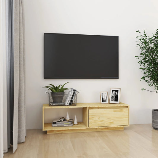 TV Cabinet 43.3"x11.8"x13.2" Solid Pinewood