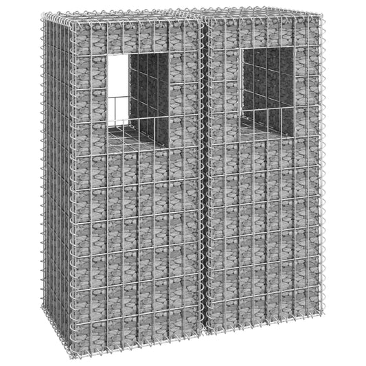 Gabion Basket Posts 2 pcs 15.7"x15.7"x39.4" Iron
