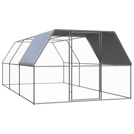 Outdoor Chicken Cage 9.8'x19.7'x6.6' Galvanized Steel