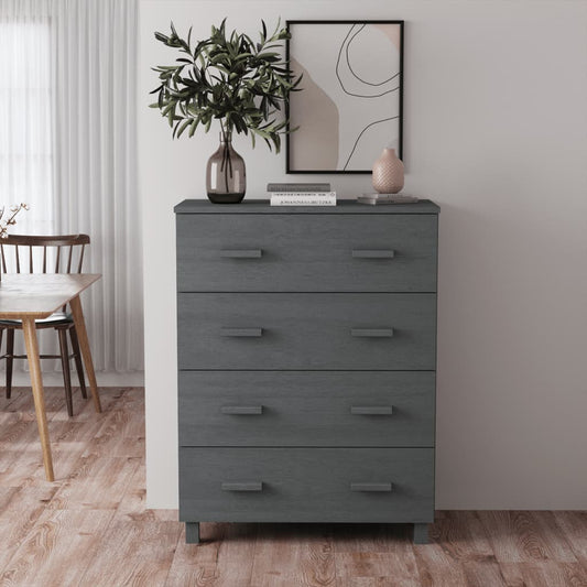 Sideboard HAMAR Dark Gray 31.1"x15.7"x40.7" Solid Wood Pine