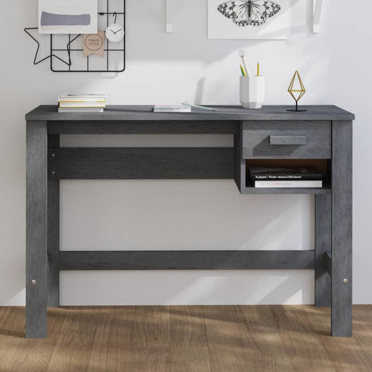 Desk Dark Gray 43.3"x15.7"x29.5" Solid Wood Pine