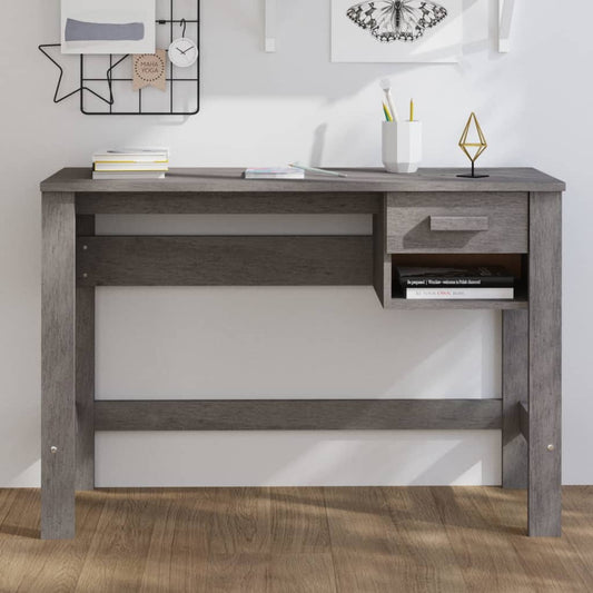 Desk Light Gray 43.3"x15.7"x29.5" Solid Wood Pine