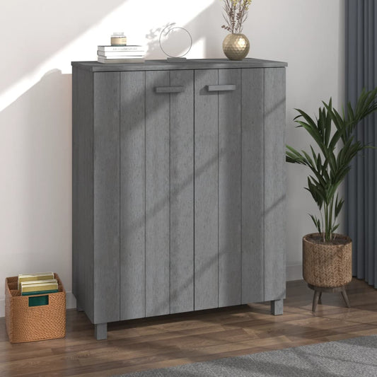Shoe Cabinet HAMAR Dark Gray 33.5"x15.7"x42.5" Solid Wood Pine
