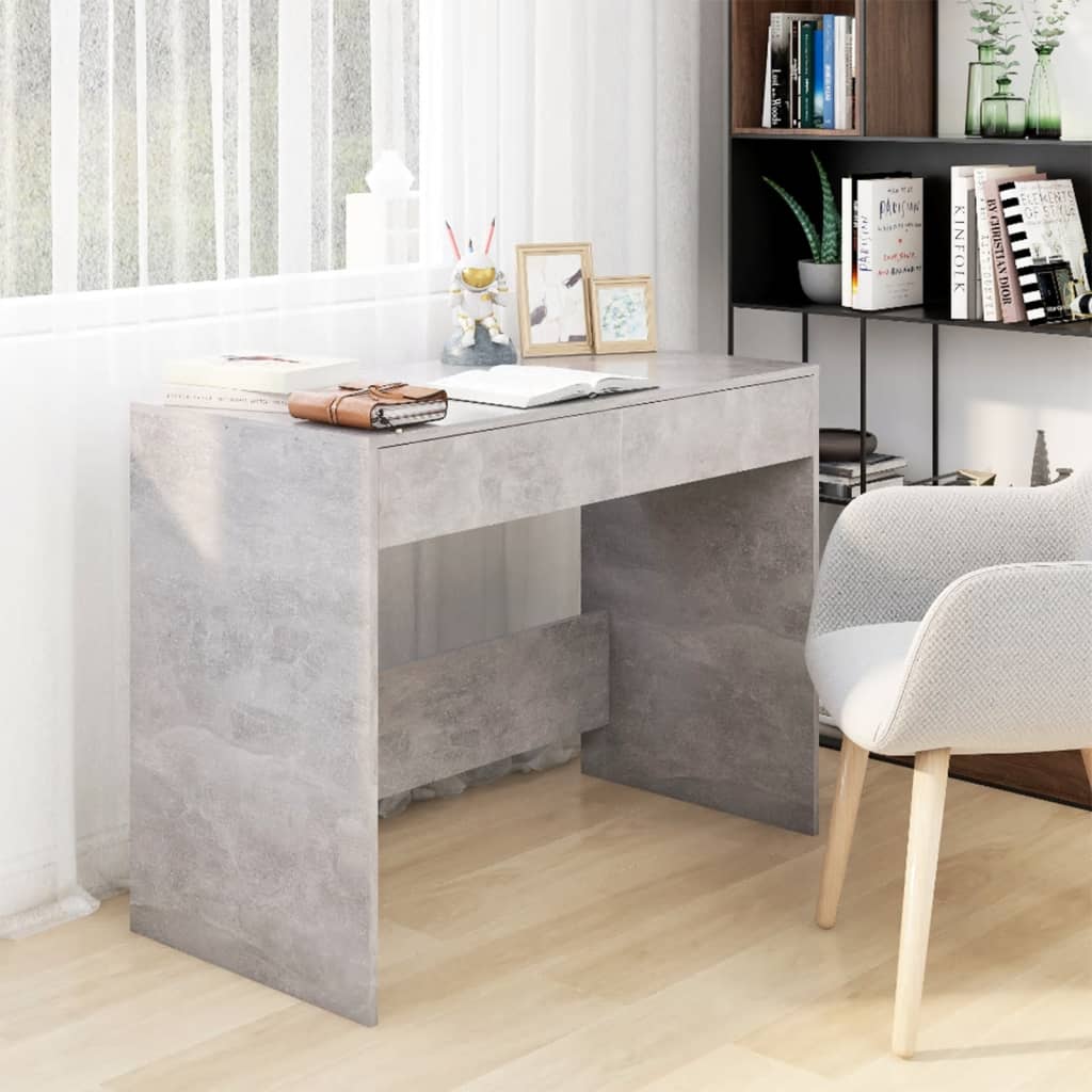 Desk Concrete Gray 39.8"x19.7"x30.1" Engineered Wood