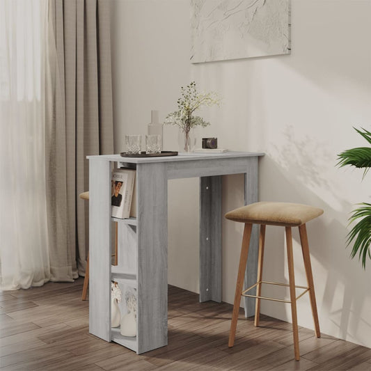 Bar Table with Shelf Gray Sonoma 40.2"x19.7"x40.7" Engineered Wood