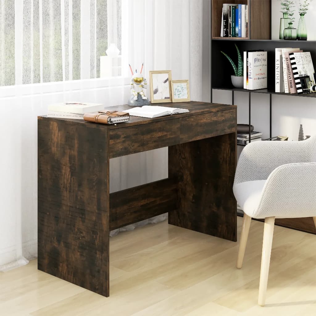 Desk Smoked Oak 39.8"x19.7"x30.1" Engineered Wood