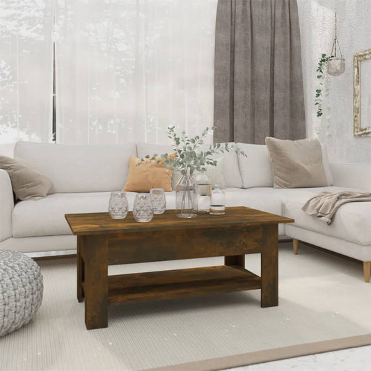 Coffee Table Smoked Oak 40.2"x21.7"x16.5" Engineered Wood