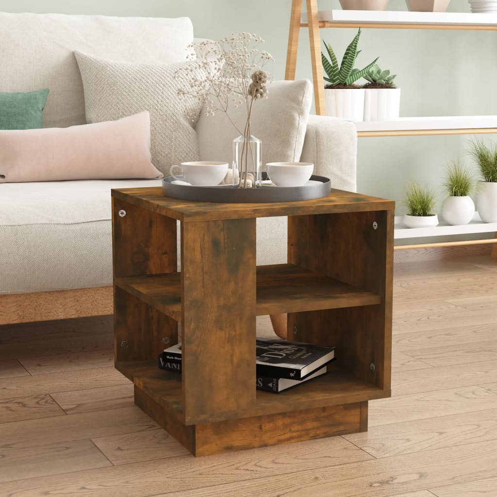 Coffee Table Smoked Oak 15.7"x15.7"x16.9" Engineered Wood