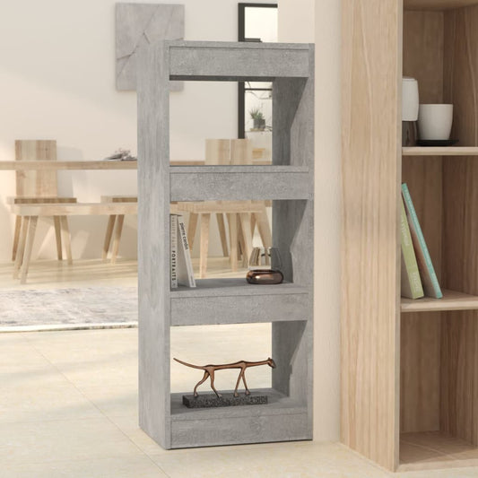 Book Cabinet/Room Divider Concrete Gray 15.7"x11.8"x40.6" Engineered Wood