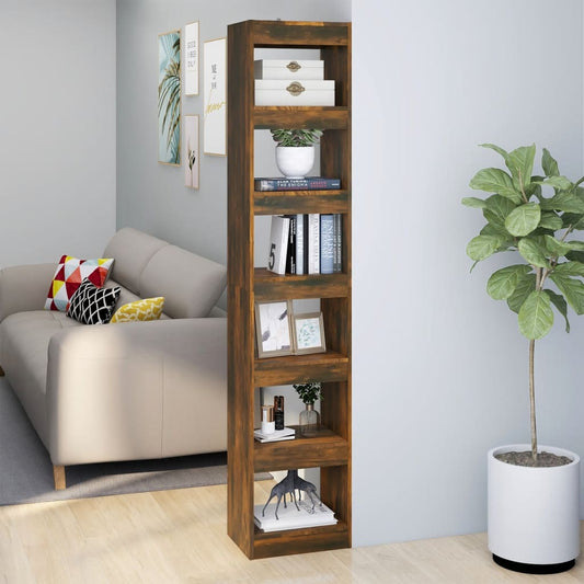 Book Cabinet/Room Divider Smoked Oak 15.7"x11.8"x78"