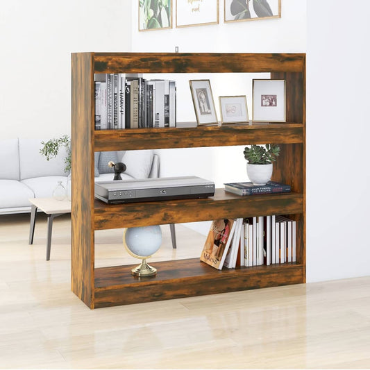 Book Cabinet/Room Divider Smoked Oak 39.4"x11.8"x40.6"